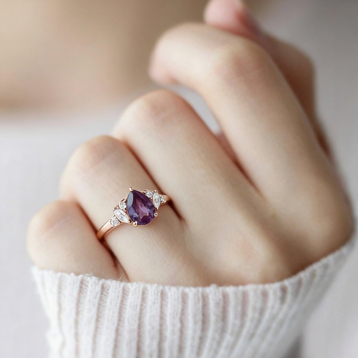 Celia’s Hue | Pear Lab Alexandrite Ring.
