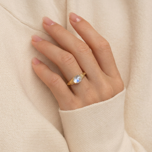 Olive Moon | Solitaire Moonstone Vine Ring.