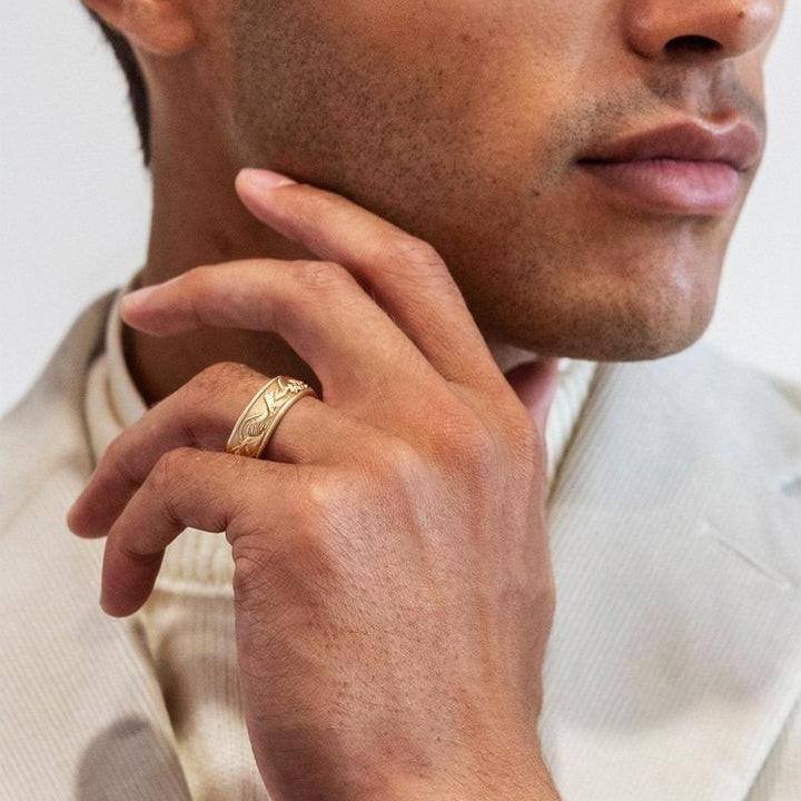 Timeless Promise | Wide Maple Leaf Wedding Band.