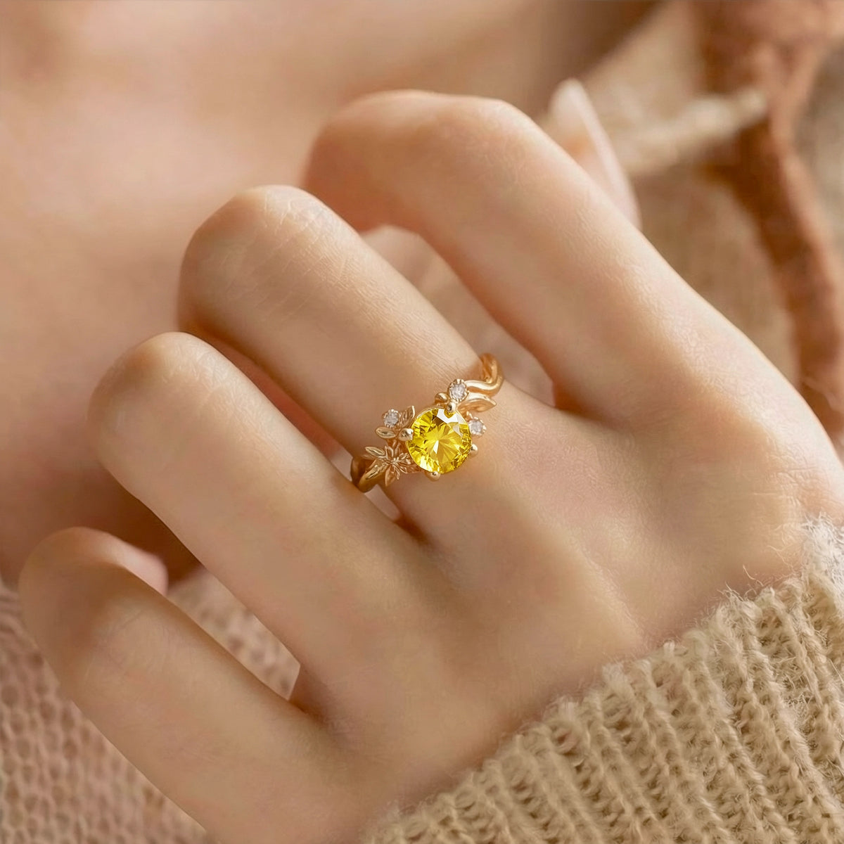 The Winding Vine | Nature-Inspired Yellow Sapphire Engagement Ring.