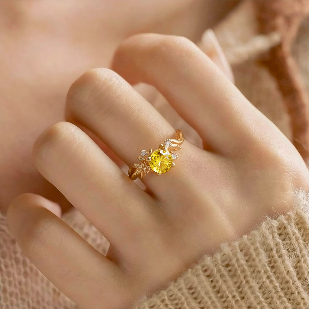 The Winding Vine | Nature-Inspired Yellow Sapphire Engagement Ring.