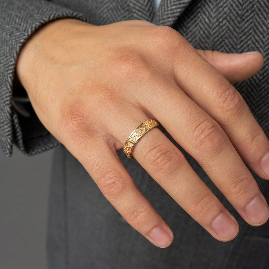 The Loyal Ivy | Hand-Carved Wedding Band.