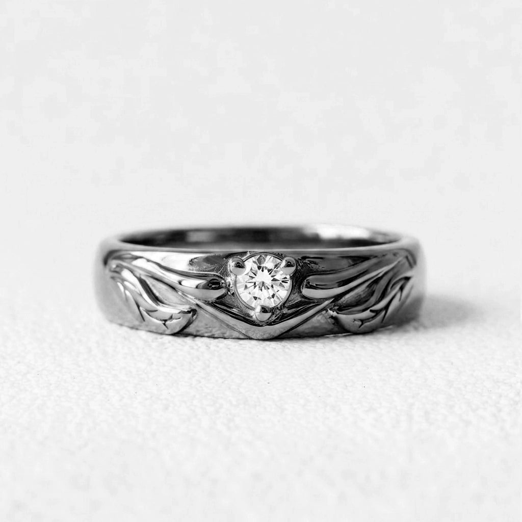 Ivy’s Spark | Diamond Leaf Wedding Band.