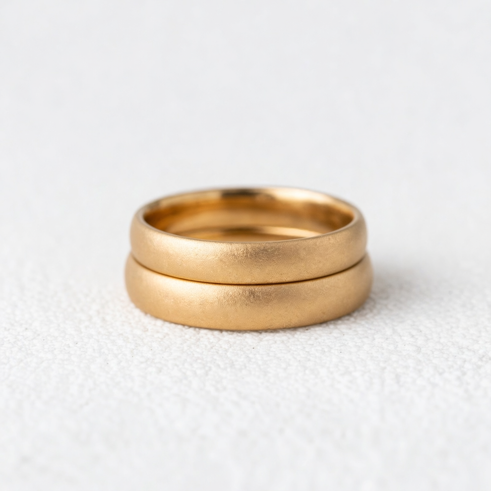 The Classic Arc Band | Satin-Finish Solid Gold.