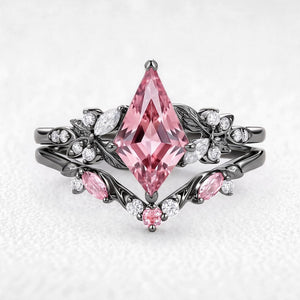 Peony’s Bloom | Kite Pink Sapphire Bridal Set 2pcs