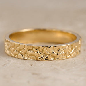 The Bedrock Set | His & Hers Rock Textured Wedding Band.