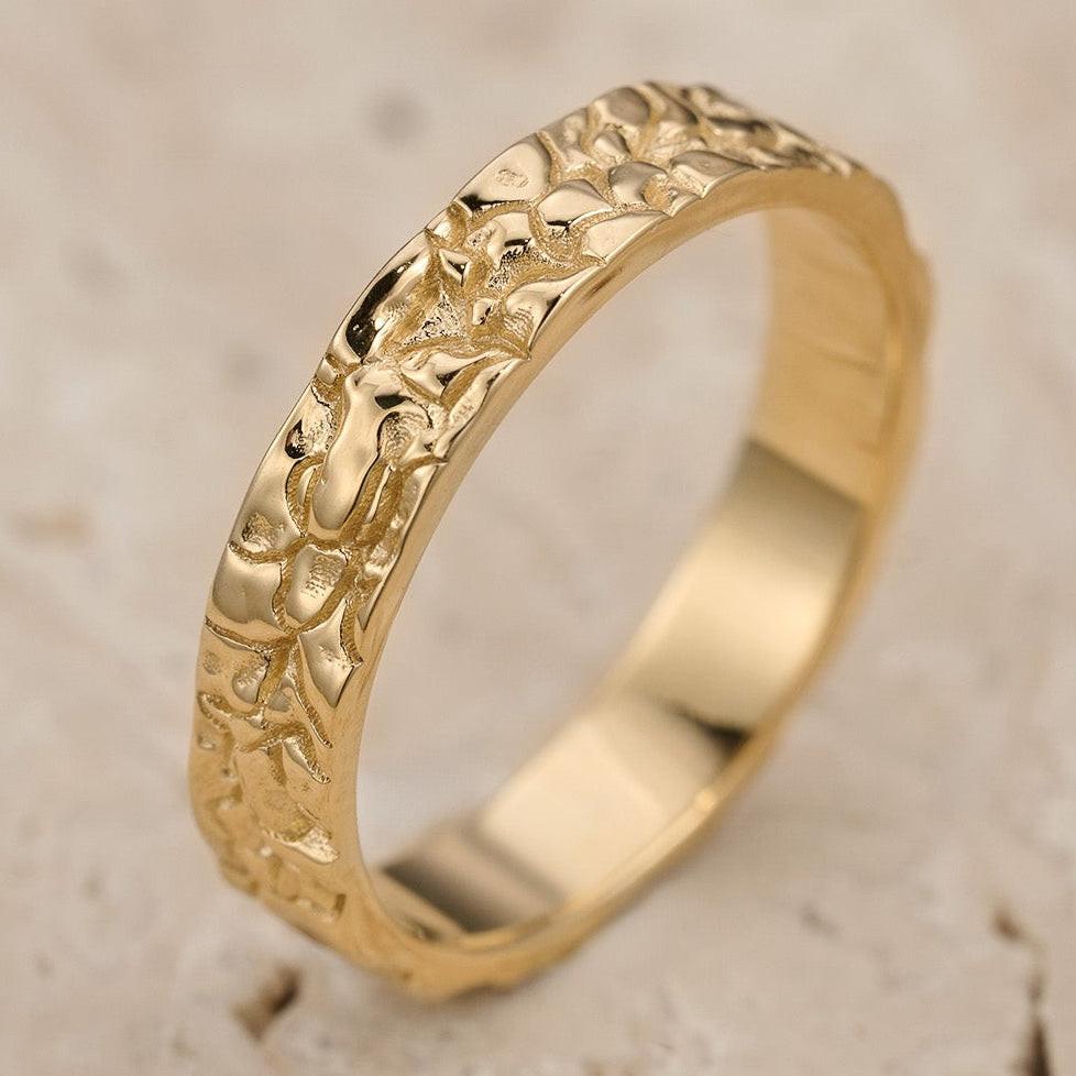 The Bedrock Set | His & Hers Rock Textured Wedding Band.
