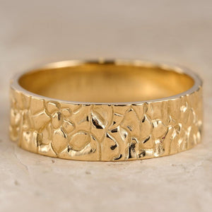 The Bedrock Set | His & Hers Rock Textured Wedding Band.