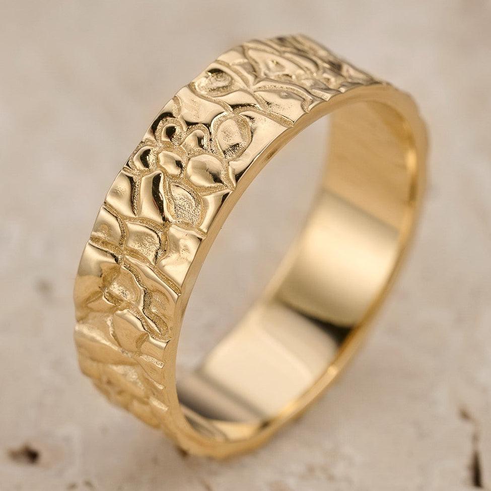 The Bedrock Set | His & Hers Rock Textured Wedding Band.