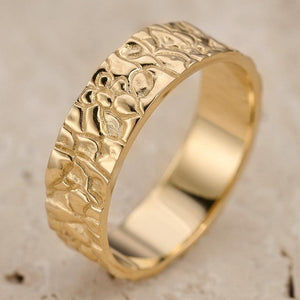 The Bedrock Set | His & Hers Rock Textured Wedding Band.