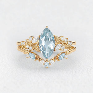 Marina’s Tide | Marquise Aquamarine Bridal Set 2pcs.
