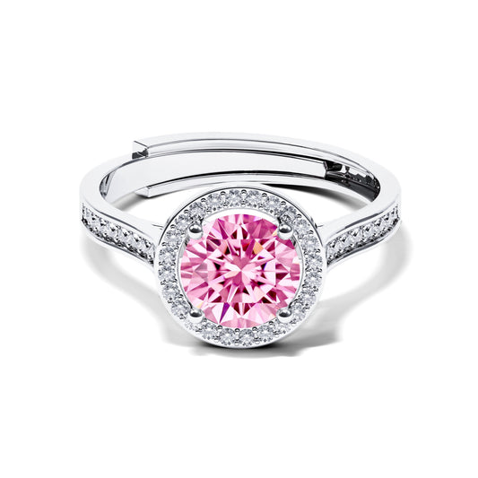 The Venus 1CT  Round-Cut Pink Moissanite Ring