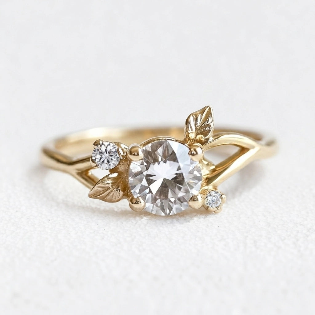 Cressida’s Tendril | Salt & Pepper Diamond Vine Engagement Ring.