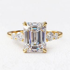 Aurora‘s Prism | 3CT Emerald Cut Diamond Solitaire Engagement Ring