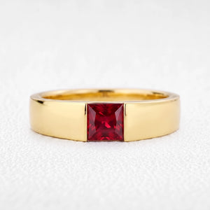 Orion’s Betelgeuse | Princess-Cut Ruby Men’s Band