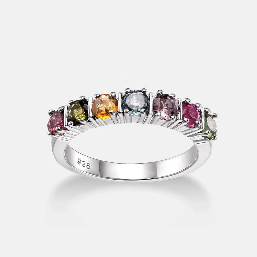 Minimal Tourmaline Stacking Ring.