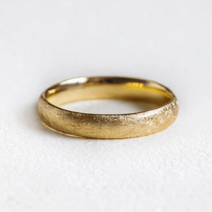 Frost Arc | 4MM Matte Gold Wedding Band.