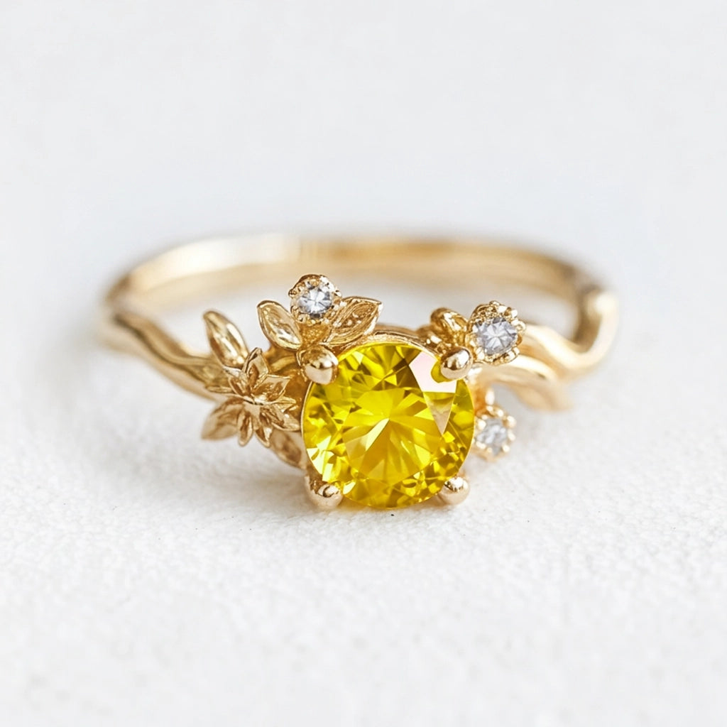 The Winding Vine | Nature-Inspired Yellow Sapphire Engagement Ring.