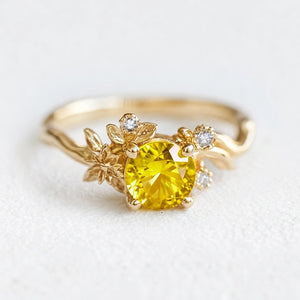 The Winding Vine | Nature-Inspired Yellow Sapphire Engagement Ring.