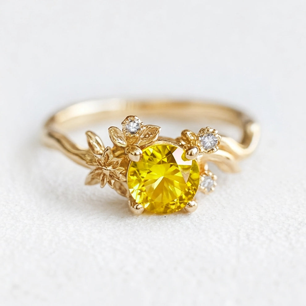 The Winding Vine | Nature-Inspired Yellow Sapphire Engagement Ring.