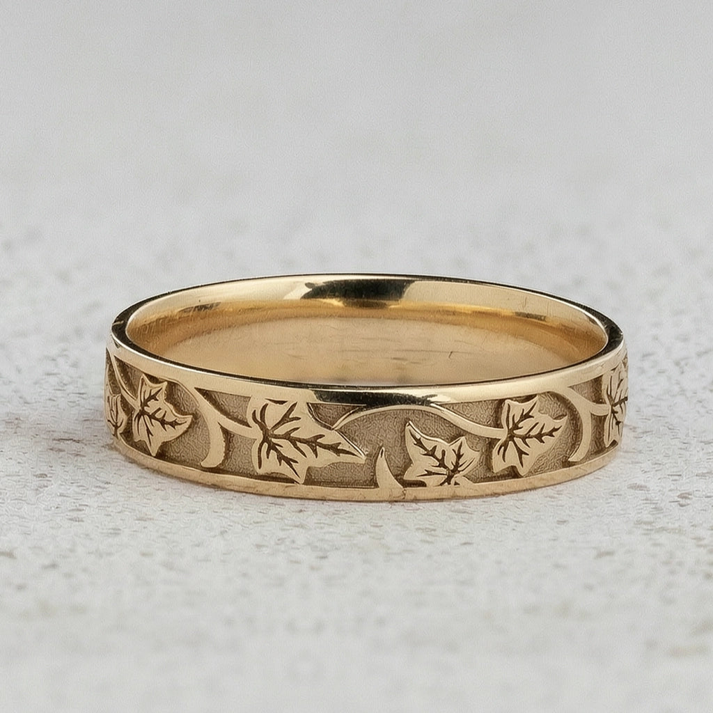 Sylvie’s Wedding Pair | His Ivy Band & Her Diamond Ring.