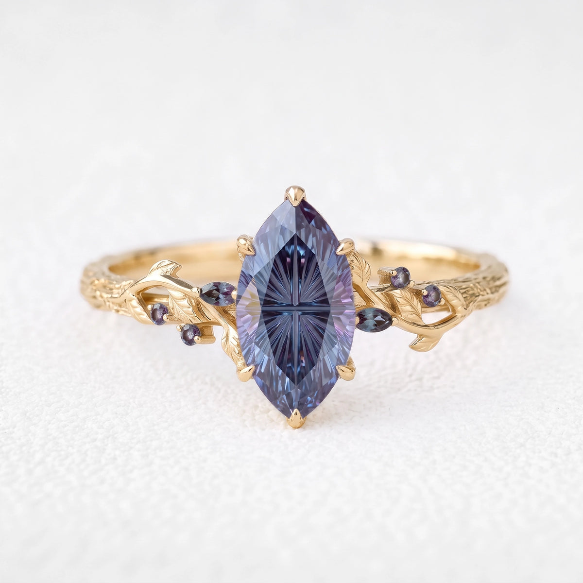 Ariadne’s Aurora | Fantasy-Cut Marquise Alexandrite Vine Filigree Engagement Ring