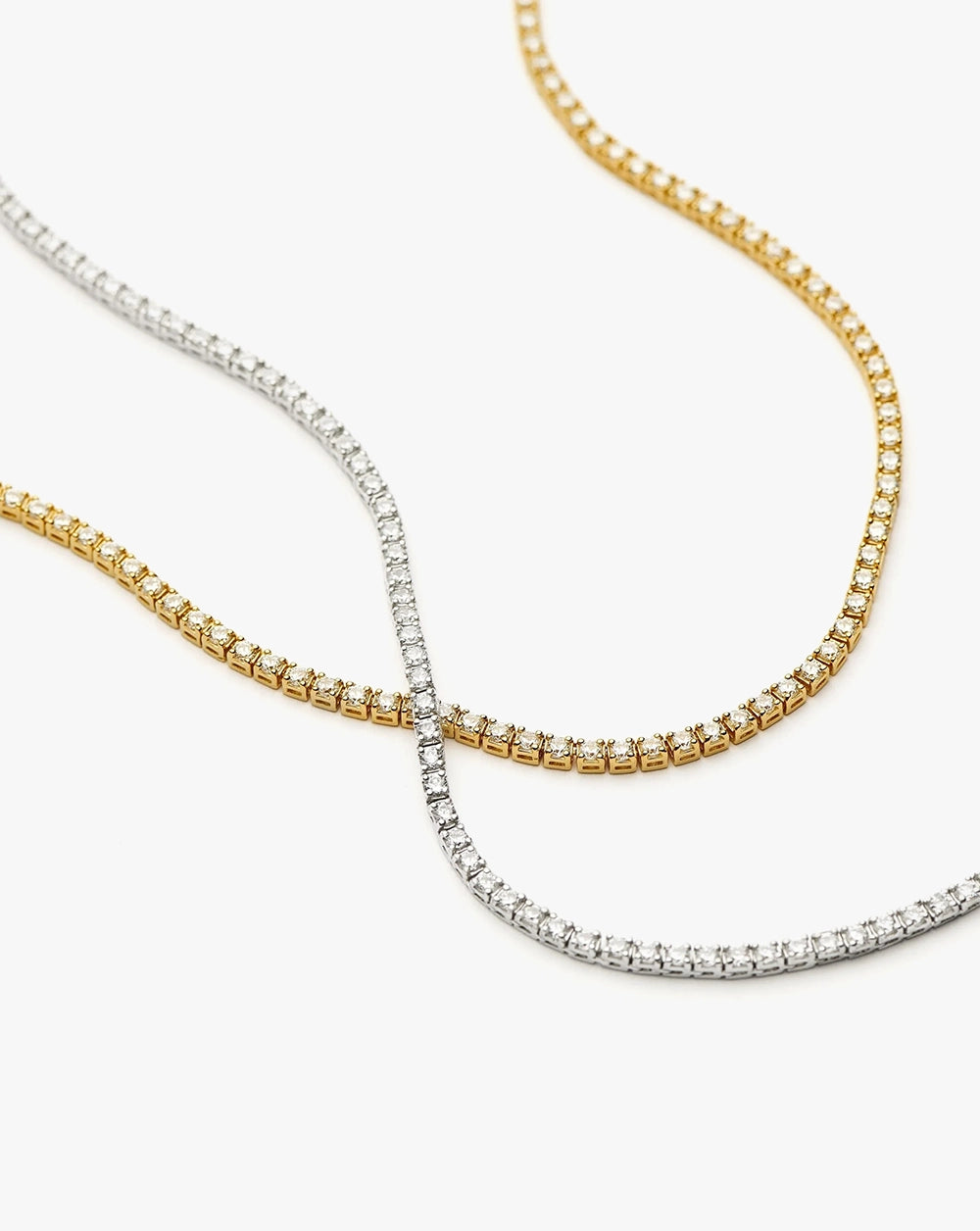 18K Gold Vermeil Classic Tennis Necklace.