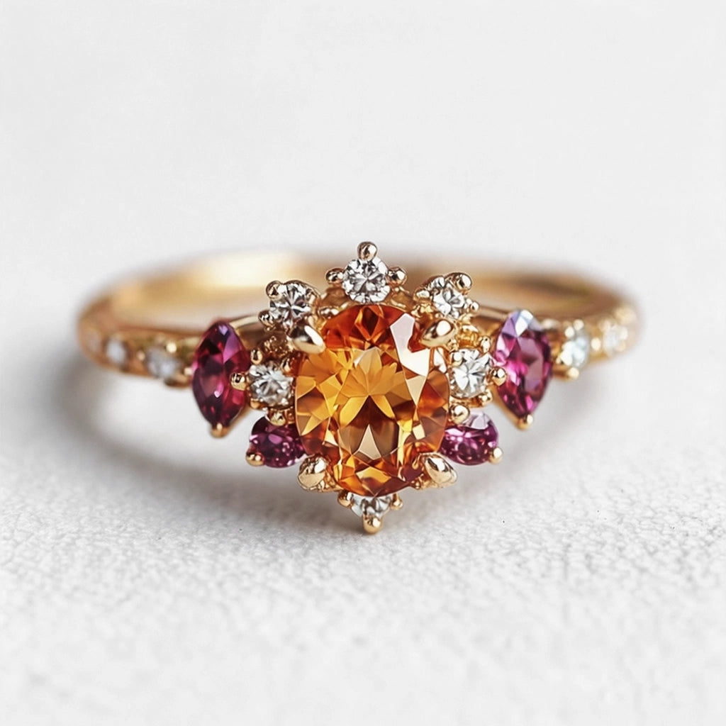 Eve’s Sunset | Spessartine Garnet Engagement Ring.