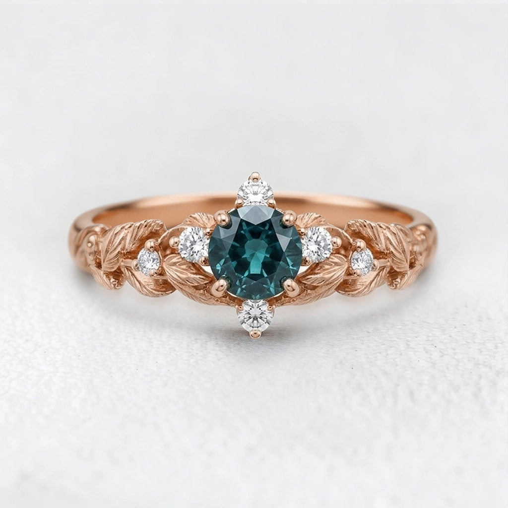 Twilight Garden | Starry Blue Sapphire Engagement Ring.