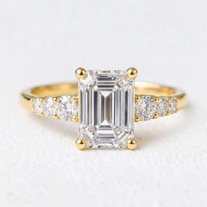 Lyra’s Prism | 3CT Emerald Cut Diamond Engagement Ring