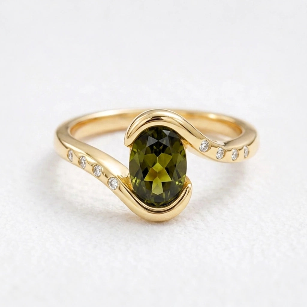 Mirabelle’s Grace | Oval Cut Vintage Emerald Engagement Ring.