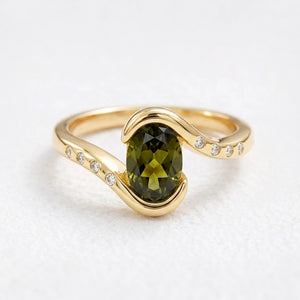 Mirabelle’s Grace | Oval Cut Vintage Emerald Engagement Ring.