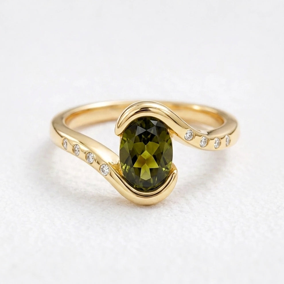 Mirabelle’s Grace | Oval Cut Vintage Emerald Engagement Ring.