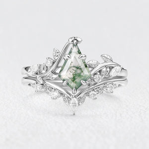 Marguerite’s Vine | Kite Moss Agate Bridal Duo