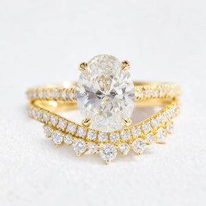 Grace’s Crown | 2CT Vintage Oval Lab Diamond Bridal Set 2pcs