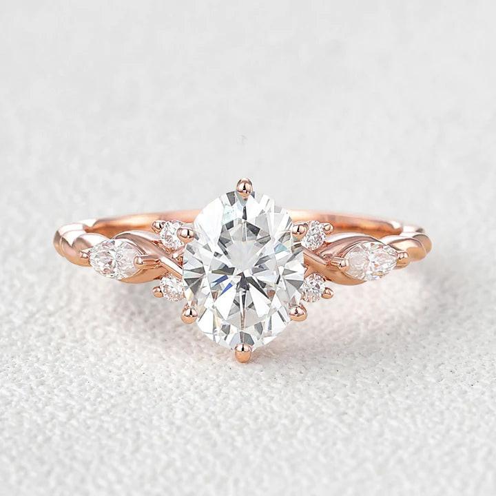 Flora’s Eternal | Oval Moss Agate Infinity Engagement Ring.