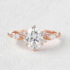 Flora’s Eternal | Oval Moss Agate Infinity Engagement Ring.