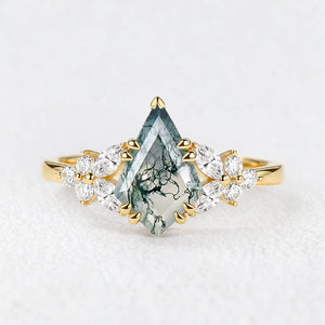 Elara’s Whisper | Kite Moss Agate Engagement Ring