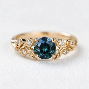 Lyra‘s Bloom | Sapphire and Diamond Vine Engagement Ring.