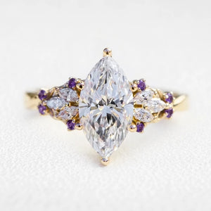 Eleonora’s Radiance | 2CT Marquise Diamond Vintage Engagement Ring