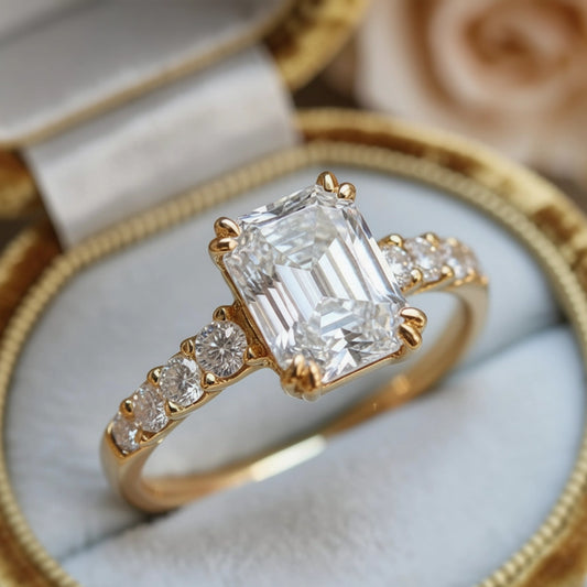 Aria‘s Echo | Emerald Cut Moissanite Ring.