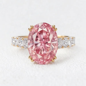 Camilla's Sonnet | 5CT Oval Pink Sapphire Solitaire Engagement Ring
