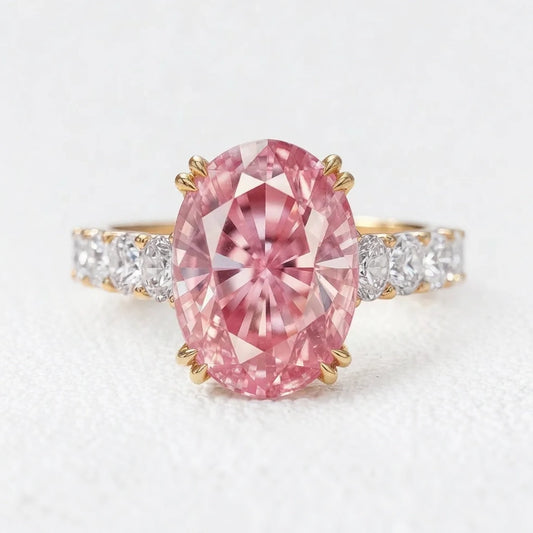 Camilla's Sonnet | 5CT Oval Pink Sapphire Solitaire Engagement Ring