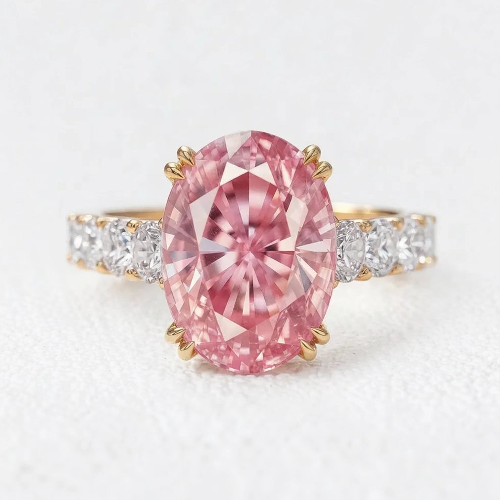 Camilla's Sonnet | 5CT Oval Pink Sapphire Solitaire Engagement Ring