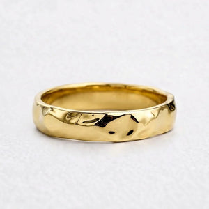 Liquid Flow | Unisex Wedding Band with Molten Texture