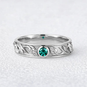 Asher Ivy | Emerald Men's Wedding Band.