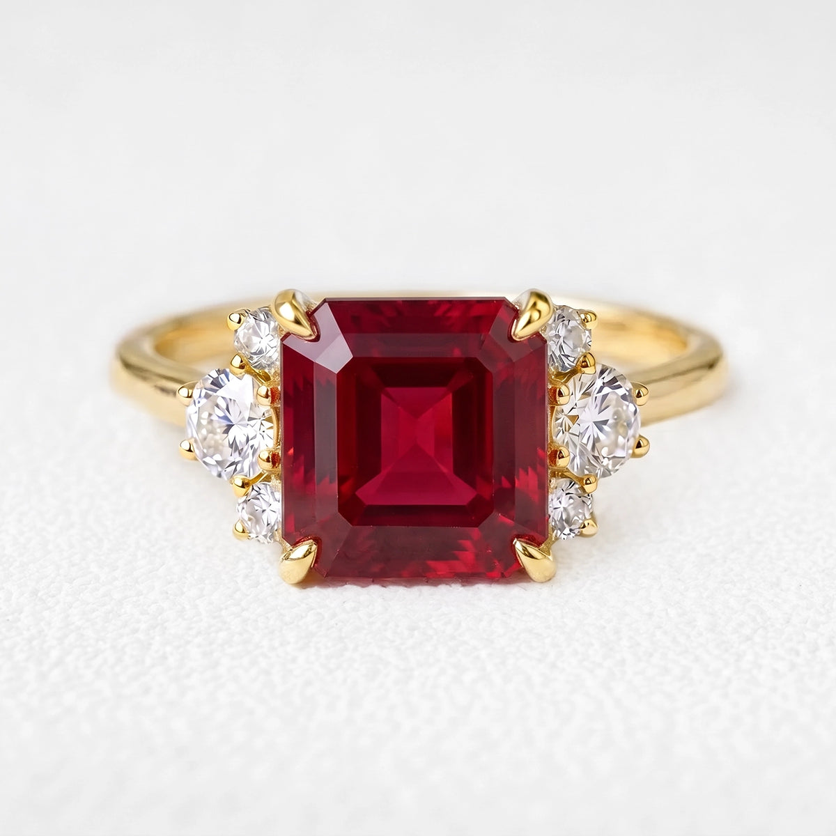 Valencia‘s Crimson | Asscher Cut Ruby Engagement Ring