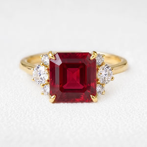 Valencia‘s Crimson | Asscher Cut Ruby Engagement Ring