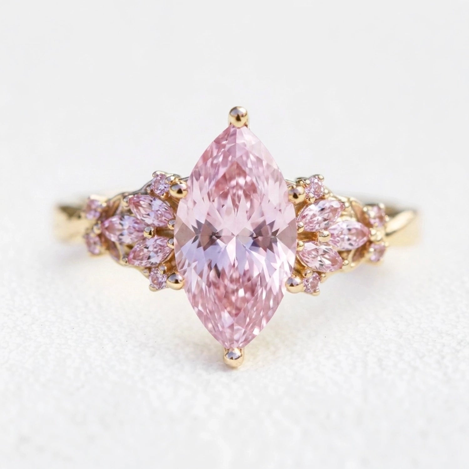 Valentina‘s Pavilion | 2CT Marquise Pink Sapphire Vintage Engagement Ring