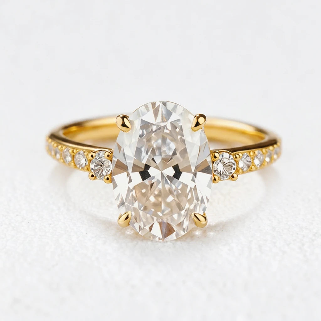 Luna’s Radiance | 2CT Oval Diamond Engagement Ring